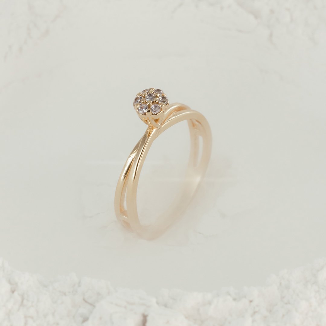 ANILLO SOLITARIO FLOR