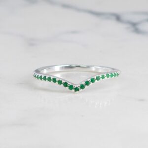 ANILLO V CIRCONES ESMERALDA